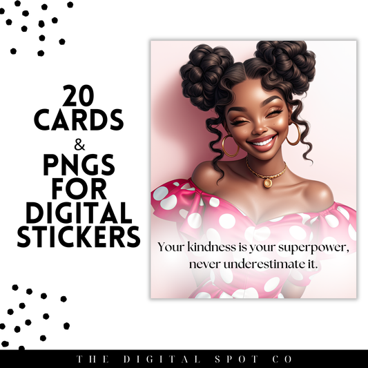 This product includes the Galentine's Day Affirmation Cards and PNG Images