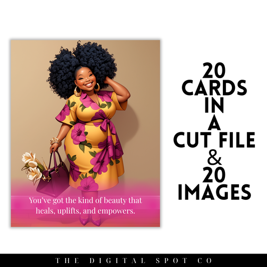 This product includes Printable Affirmation Cards Plus Images featuring Plus Size Energy