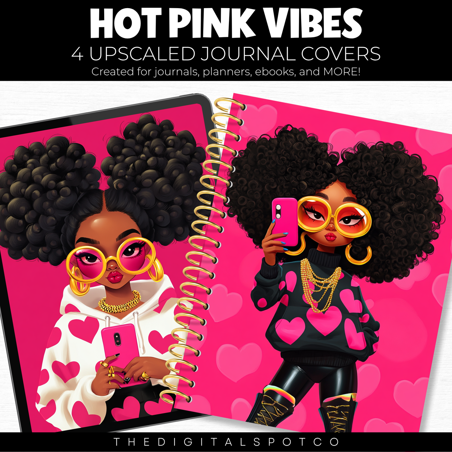 4-Pack PLR Journal Covers - Originals and High-Resolution PNGs - PLR License for Commercial Use