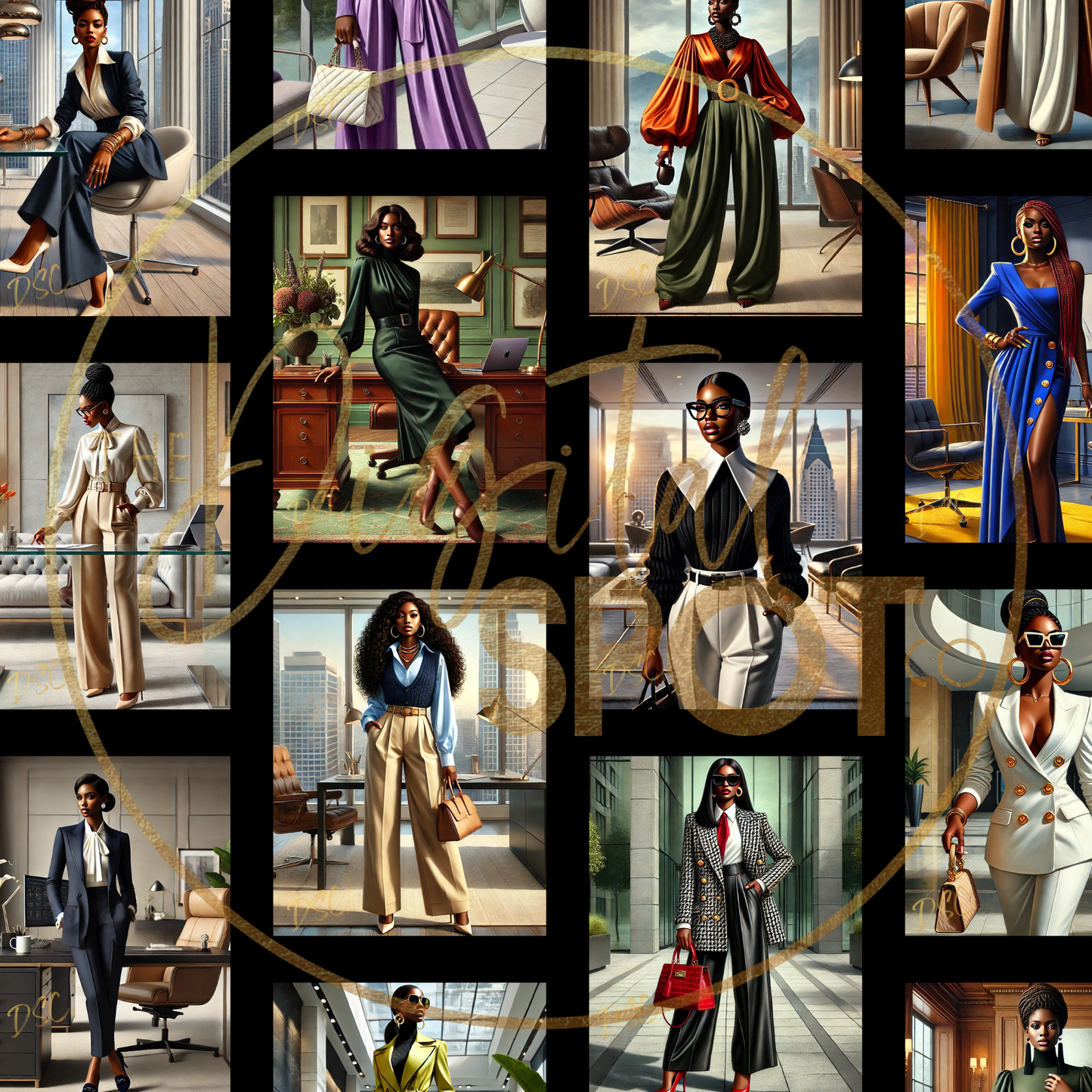 CORPORATE GIRLIES - 30 Dall-E AI Art Prompts - Use with Any AI Generator