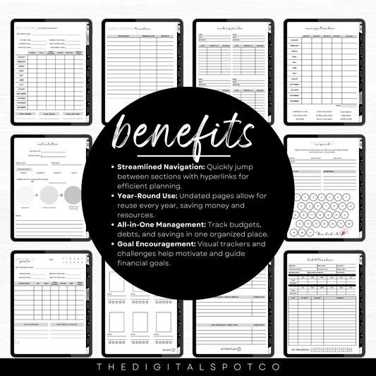 This product features the digital budget planner compatible with GoodNotes.