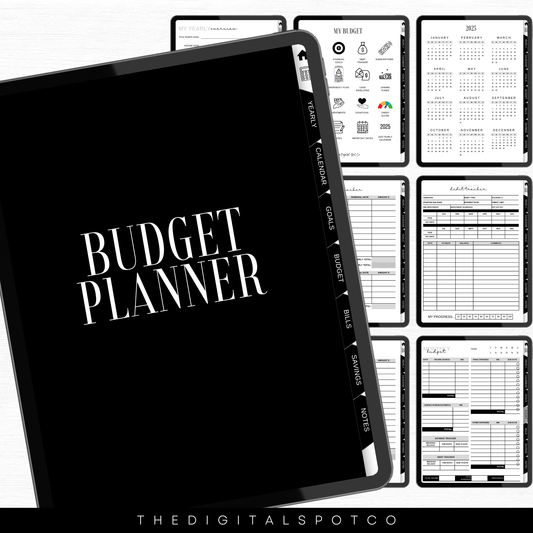 This product features a bundle that includes the digital planner and digital saving challenges journal.