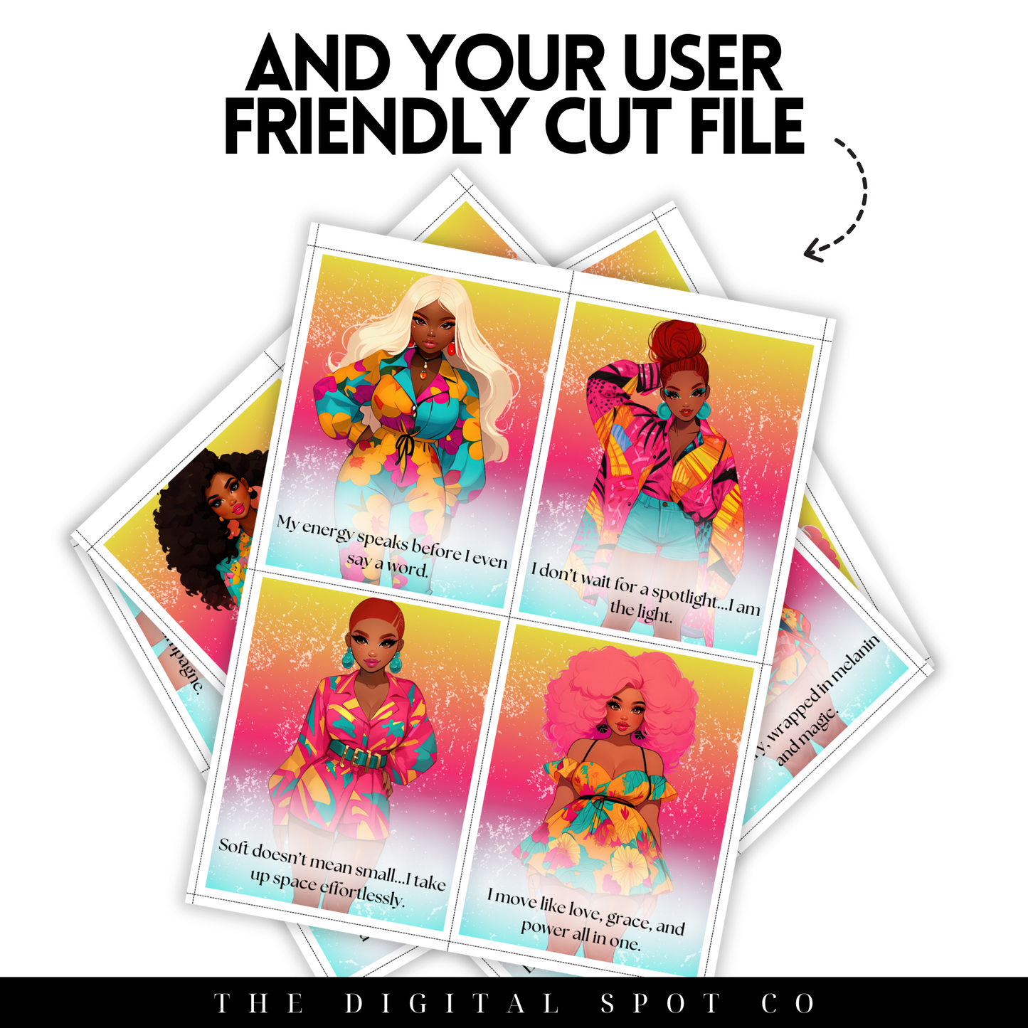 This product features the Main Character Mood for THAT Girl Affirmation Cards