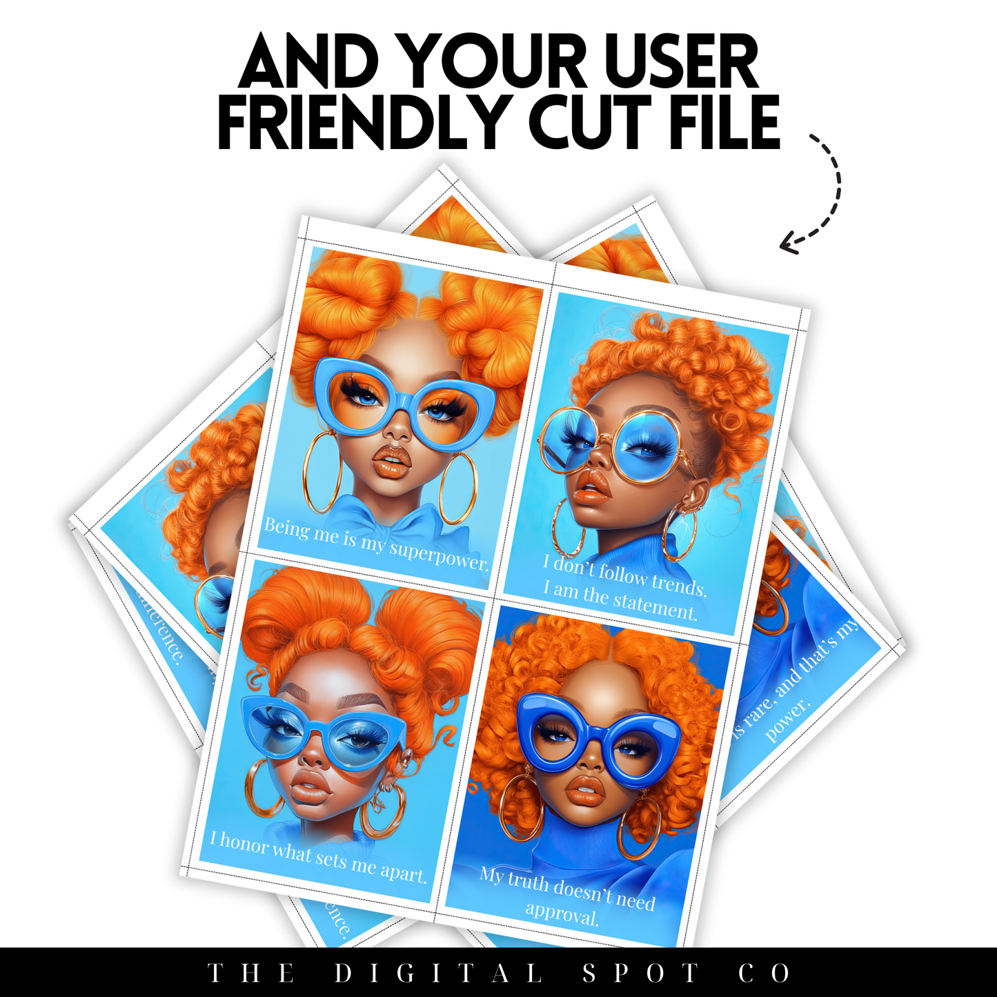 This product includes Printable Affirmation Cards Plus Images featuring Built Different.