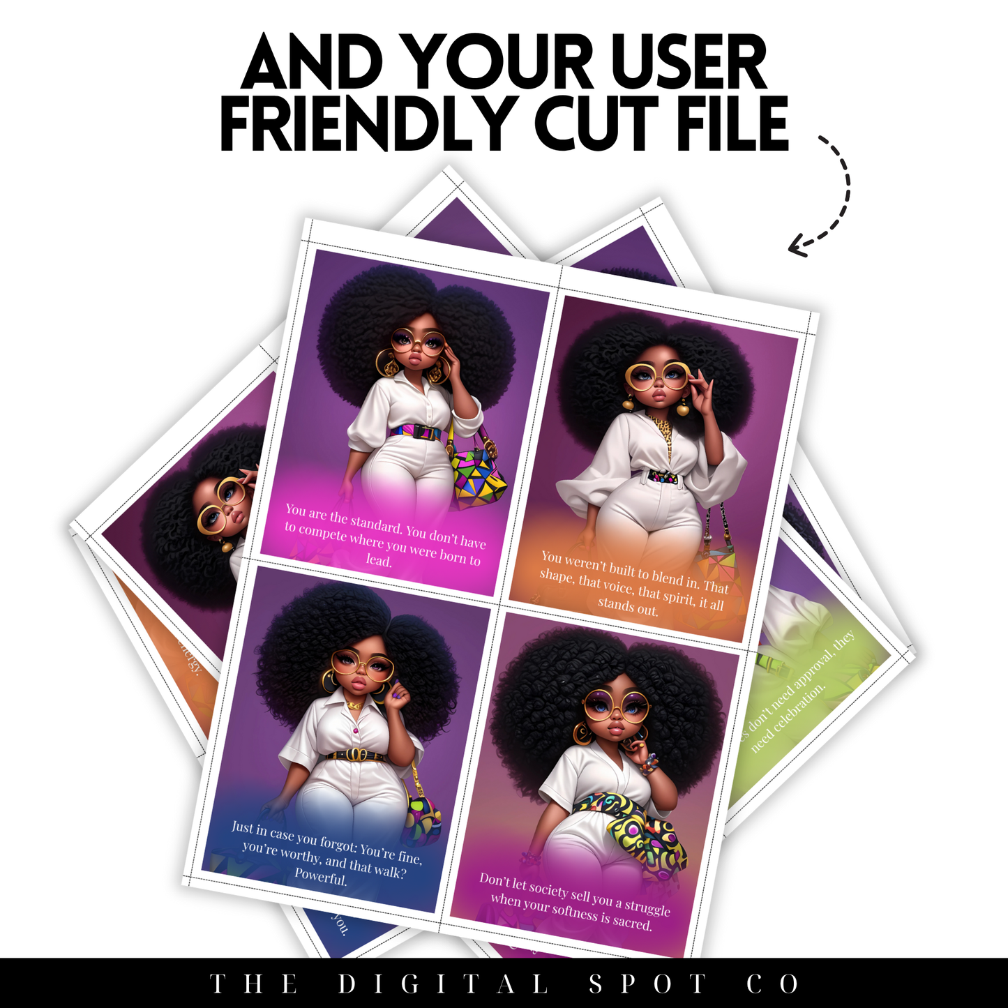 This product includes Printable Affirmation Cards Plus Images featuring Curves & Confidence