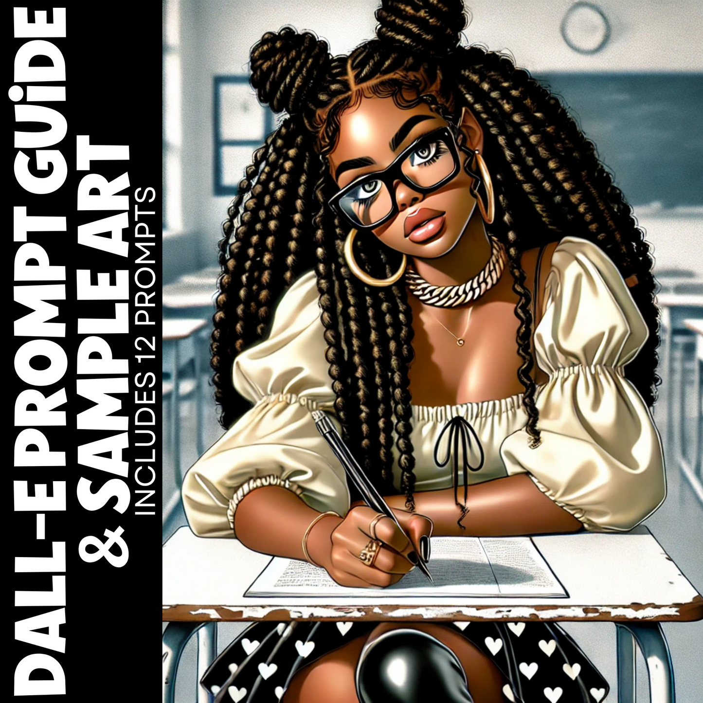 This product includes the DALL·E AI Art Prompt Guide: School Daze