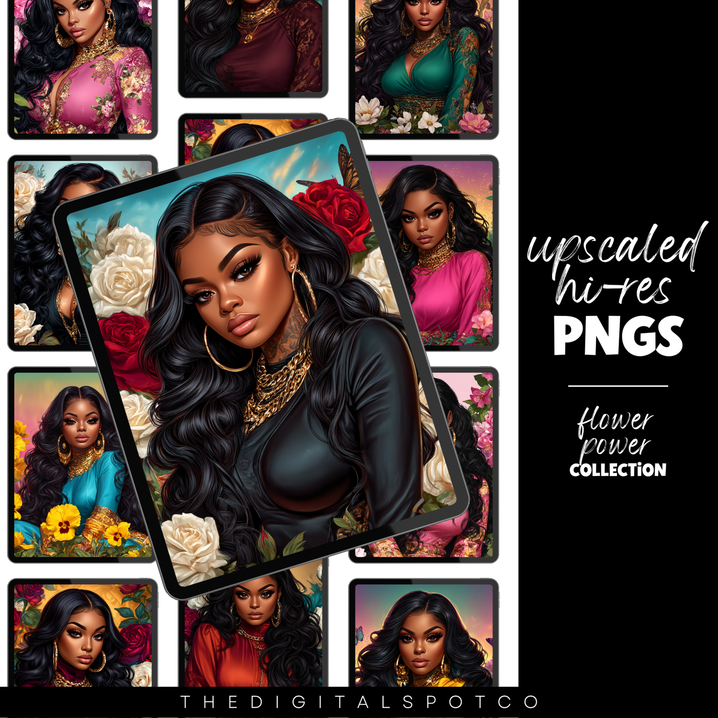 This product includes the Flower Power PNG Bundle