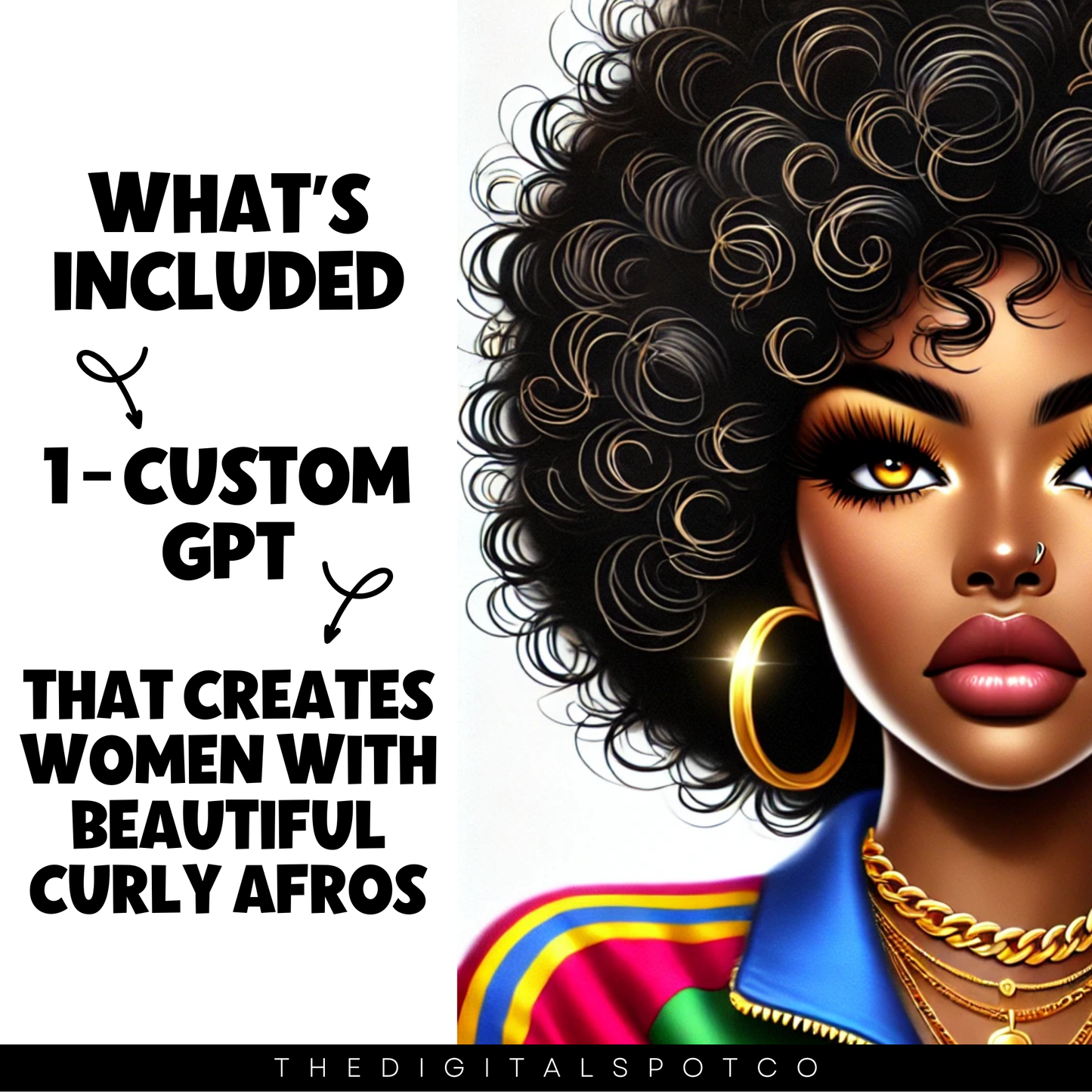 This product features the I Love My Afro Custom GPT