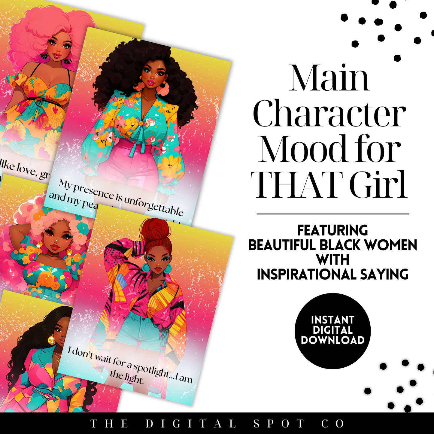 This product features the Main Character Mood for THAT Girl Affirmation Cards