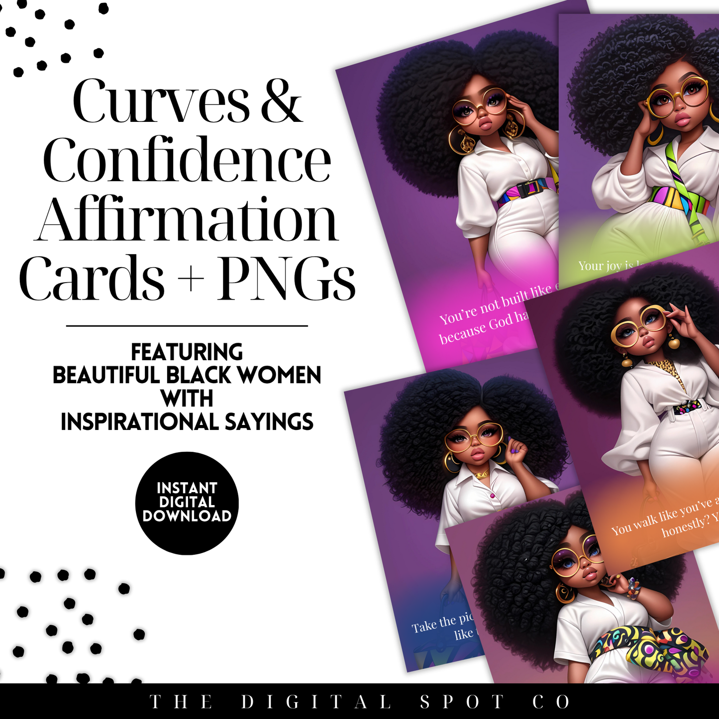 This product includes Printable Affirmation Cards Plus Images featuring Curves & Confidence