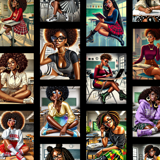 This product includes the DALL·E AI Art Prompt Guide: School Daze