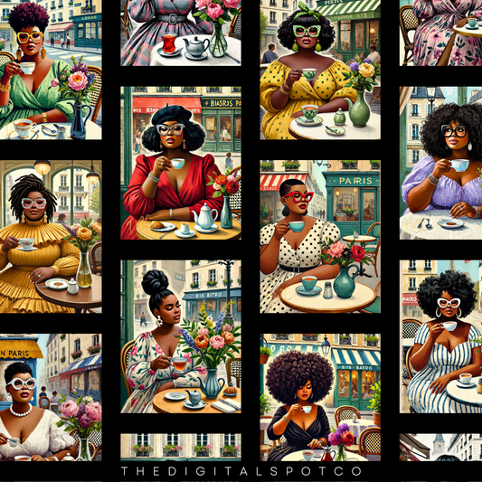 The product includes the Curvy Girls and Bistro Poses Prompt Guide