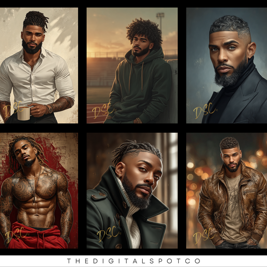 This product features the Where Da Men At Midjourney Prompt Guide