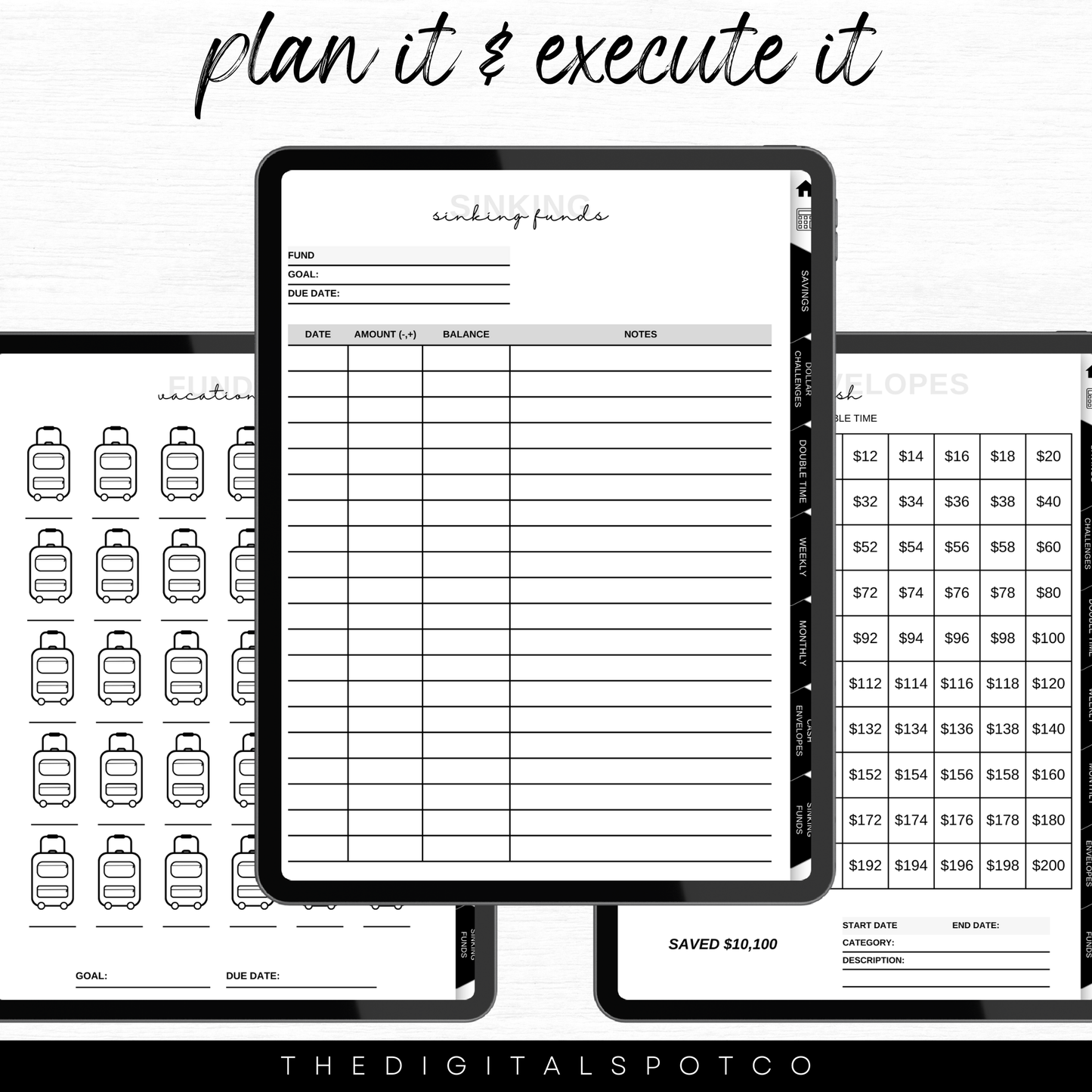 This product features the digital savings challenges journal compatible with GoodNotes.