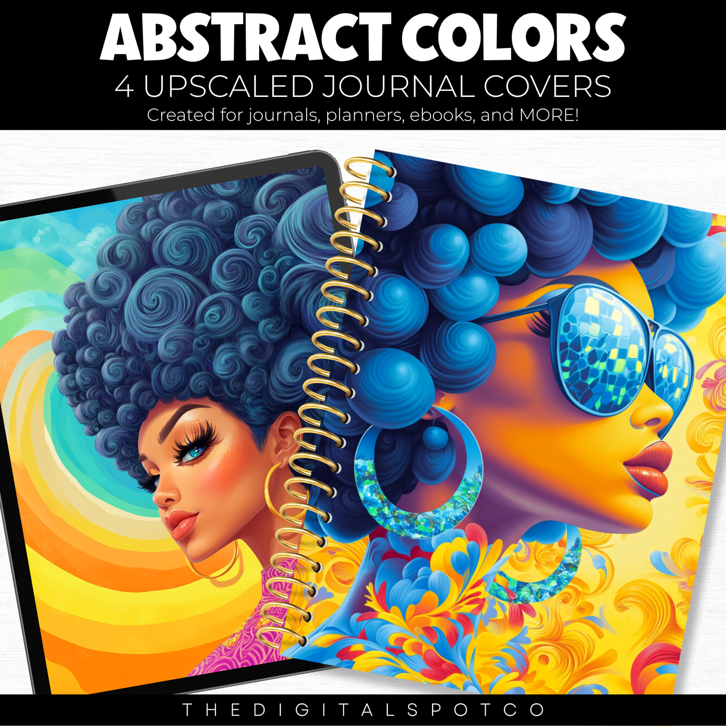 4-Pack PLR Journal Covers - Originals and High-Resolution PNGs - PLR License for Commercial Use