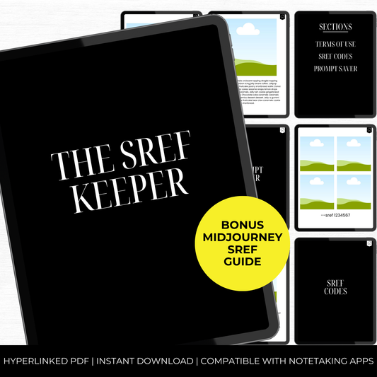 SREF Code Keeper + BONUS - Hyperlinked & Editable Canva Template to Track SREF Codes and Prompts