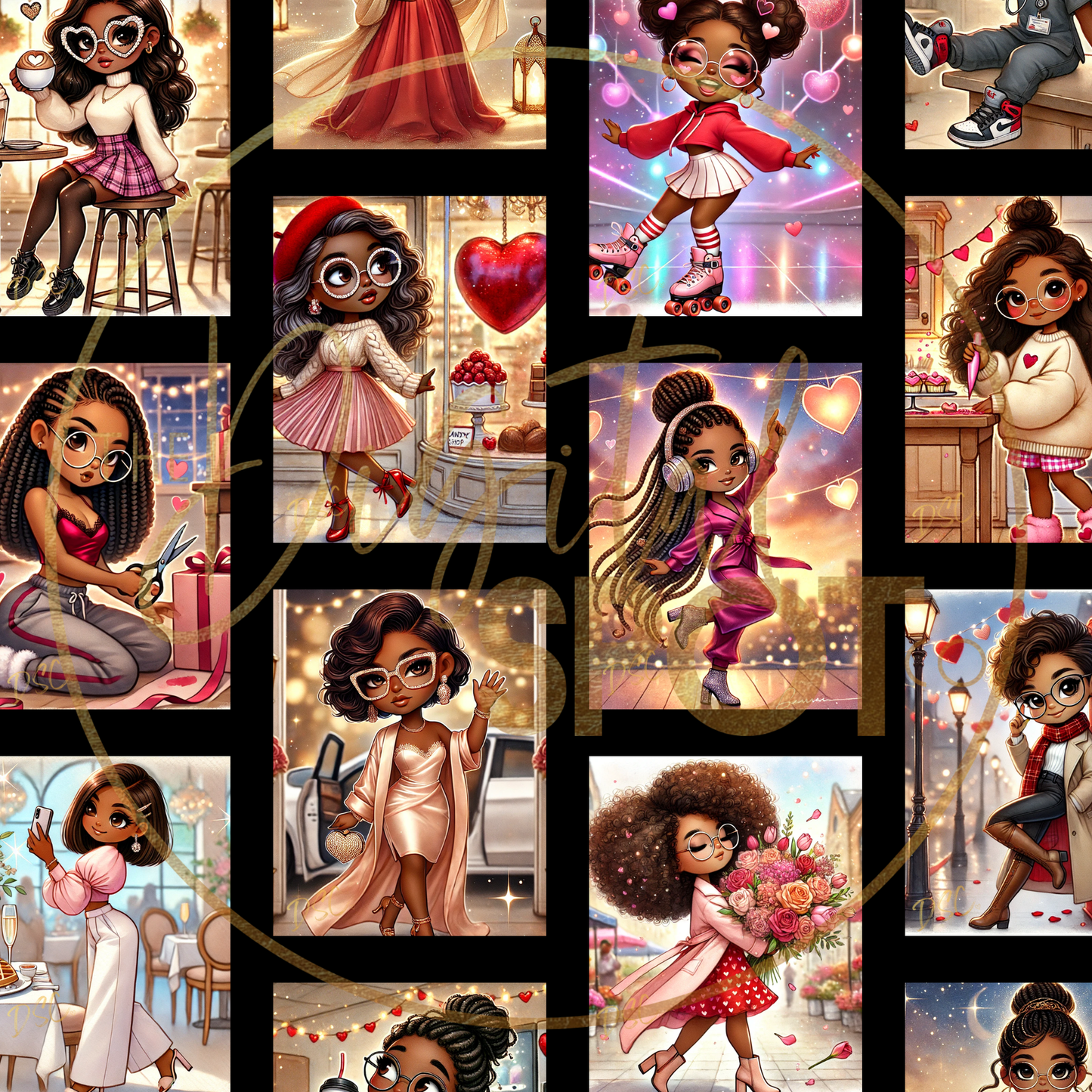 VDAY IN A CHIBI WORLD - 26 Dall-E AI Art Prompts - Use with Any AI Generator