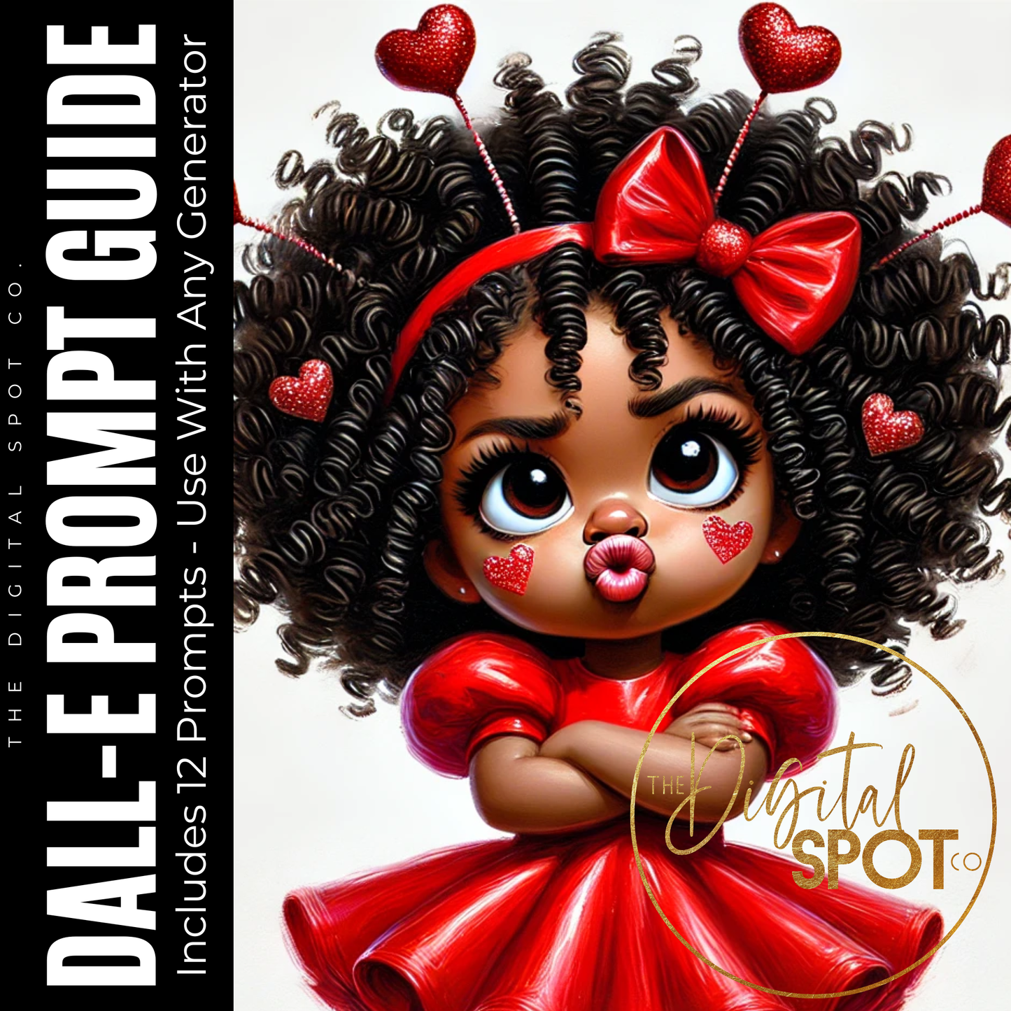 Sassy Valentine's Day Girls - 16 Dall-E AI Art Prompts - Use with Any AI Generator