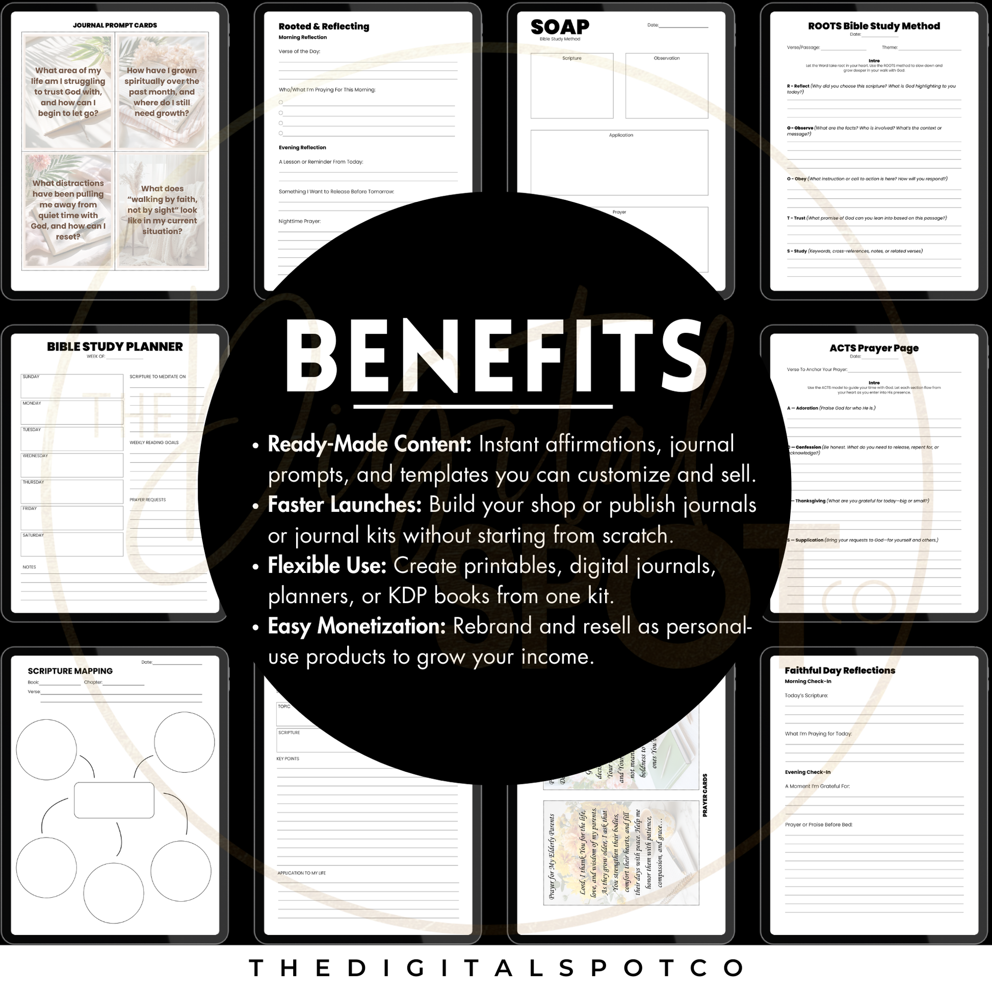 This product features the PLR Faith and Focused DigiSpot Box that can be remixed, rebranded, and sold for commercial use.