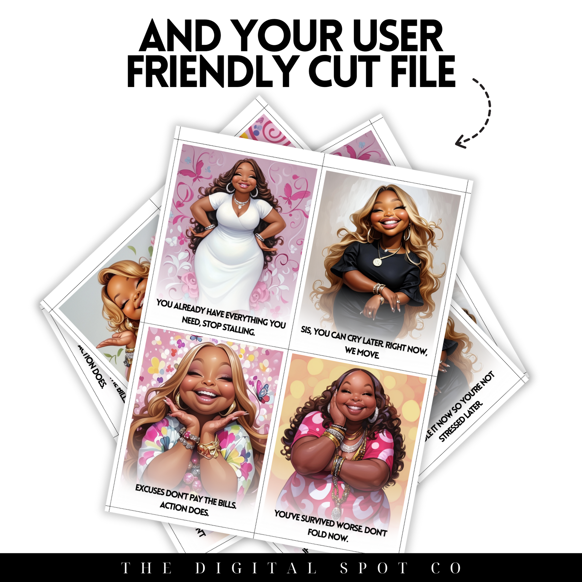This product features the Fix Ya Face Affirmation Cards and PNG Images