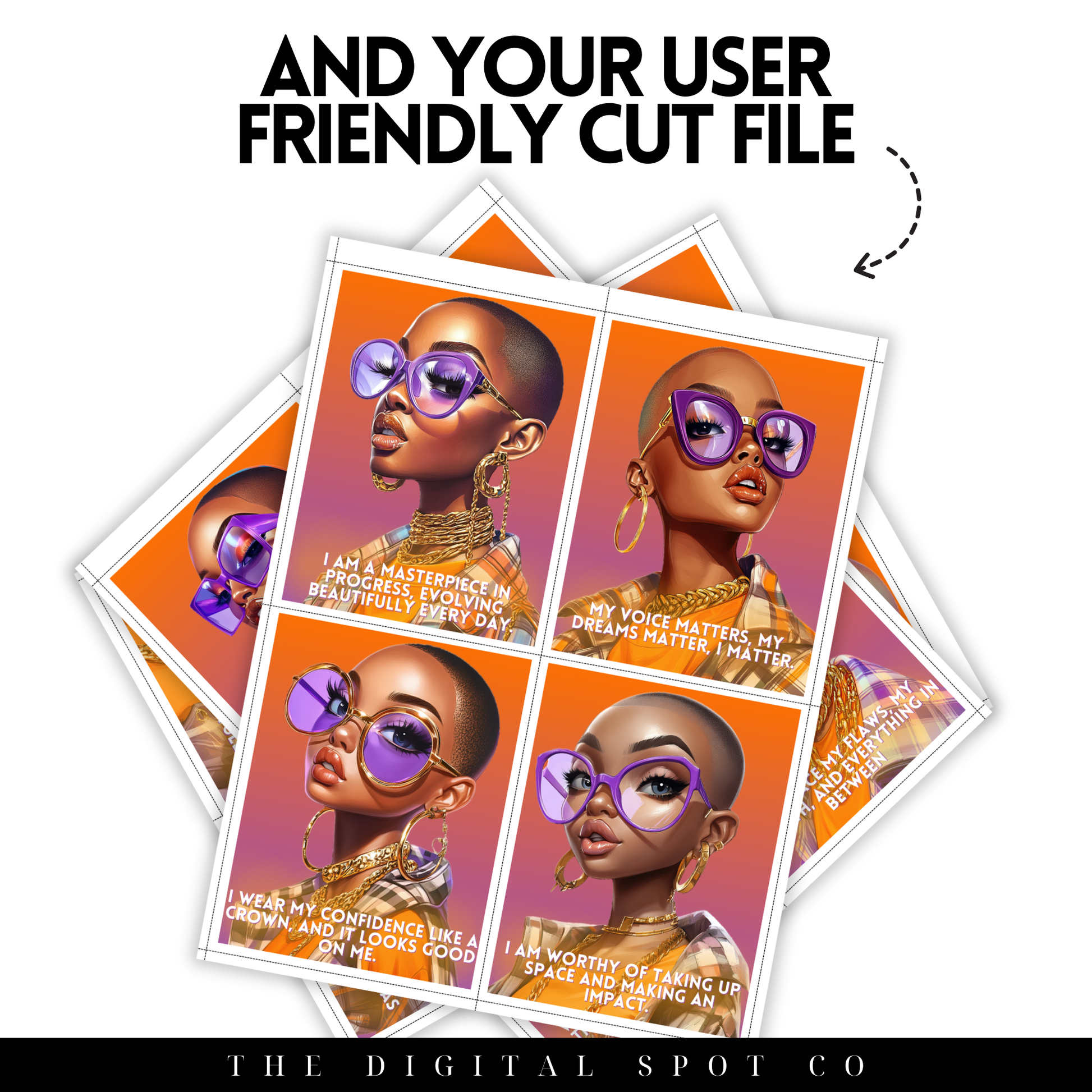 This product features the Unapologetically Me Affirmation Cards and PNG Images