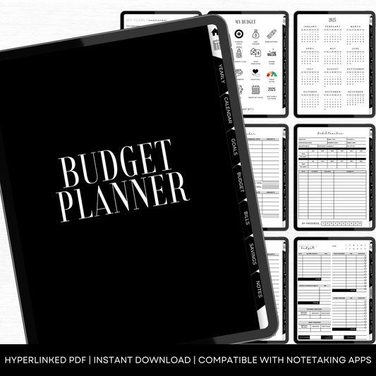 This product features the digital budget planner compatible with GoodNotes.