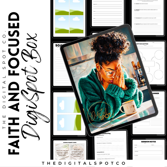 This product features the PLR Faith and Focused DigiSpot Box that can be remixed, rebranded, and sold for commercial use.