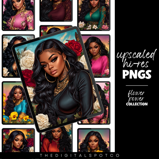 This product includes the Flower Power PNG Bundle