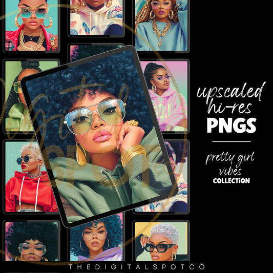 This product features the Pretty Black Girl PNG Images that can be used for commercial use.