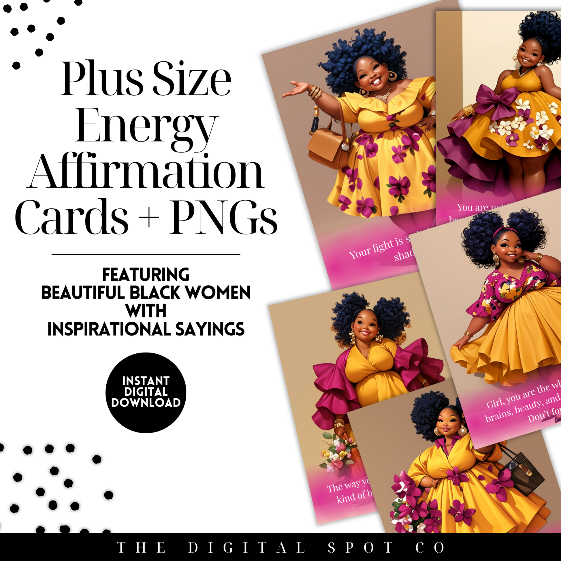 This product includes Printable Affirmation Cards Plus Images featuring Plus Size Energy